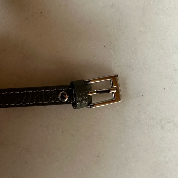 Grey leather Wrap Lock Bracelet | leather wrap charm bracelet - Picture 6 of 9